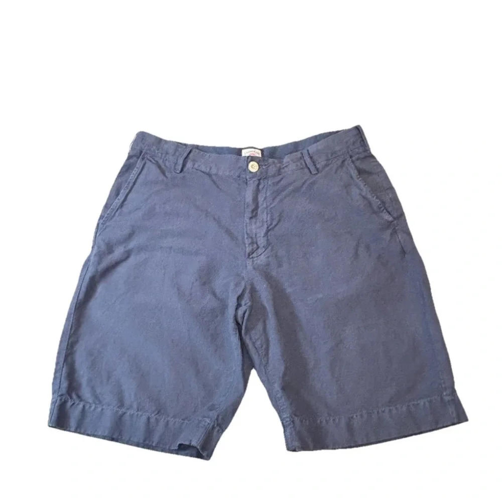 Faherty Malone Chino Shorts Linen Blend Men’s‎ 30 Blue 9 Inch Inseam